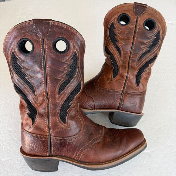 Size 10EE - Ariat Heritage Roughstock VentTEK square toe western boots 10019980